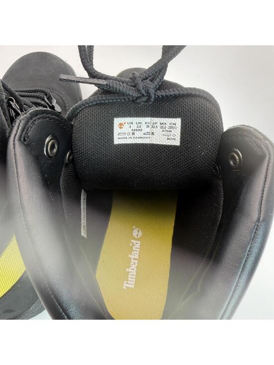 Timberland Kids Size 4 Black Yellow Lace-Up Boots Waterproof A5SGZ A7546 main image 7